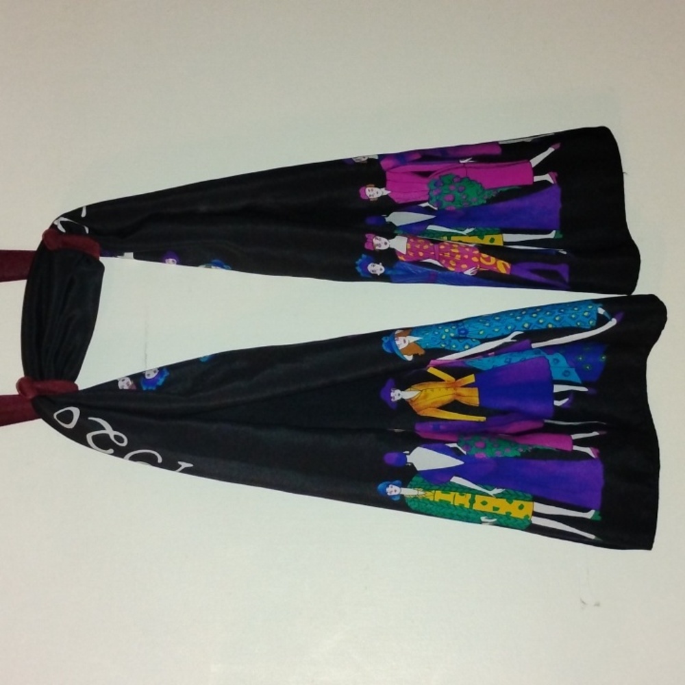 Mary Duffy Scarf, Black / Multi-Colored, Polyester, Women's, Pre-owned - Picture 6 of 7